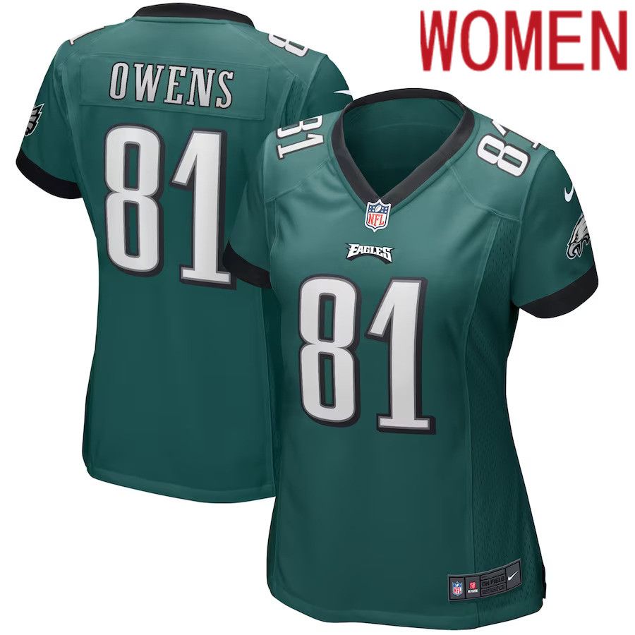 Women Philadelphia Eagles #81 Terrell Owens Nike Midnight Green Game Retired Player NFL Jersey